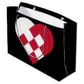 Scandinavische Yule Heart Gift Bag - Groot Cadeauzakje (Achterkant Gekanteld)