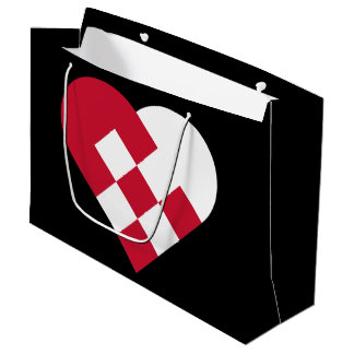 Scandinavische Yule Heart Gift Bag - Groot Cadeauzakje