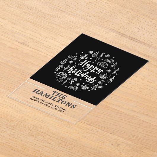 Scandinavische Zalige Feestdagen Persoonlijke Kaar Acryl Uitnodigingen (Laagn)