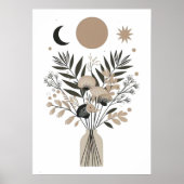 Scandinavische zon maan sterren boeket kunst patro poster (Voorkant)