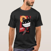 Scandinavische zwarte kat met kindermeisje Hallowe T-shirt (Voorkant)