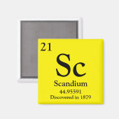 Scandium Periodic Table Magneet (Voorkant / Achterkant)