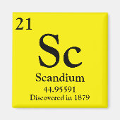 Scandium Periodic Table Magneet (Voorkant)