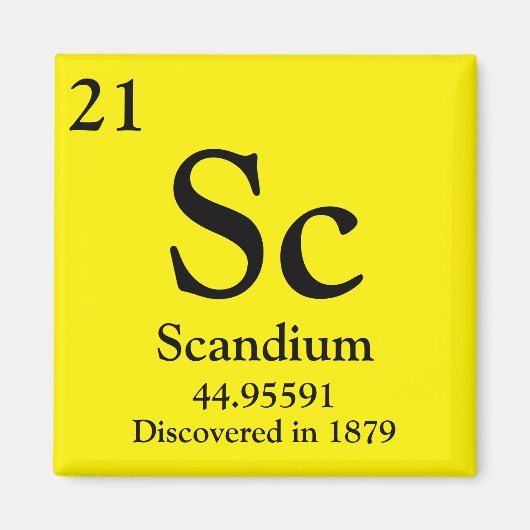 Scandium Periodic Table Magneet (Voorkant)