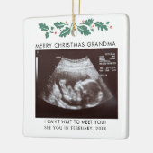 Scanfoto voor Merry Kerstmis Oma Zwangerschap Baby Keramisch Ornament (Links)