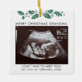 Scanfoto voor Merry Kerstmis Oma Zwangerschap Baby Keramisch Ornament (Voorkant)