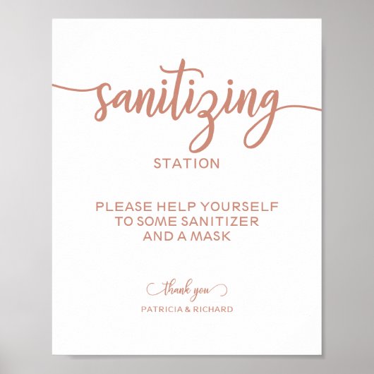 Scanitiserend station Chic Calligraphy Wedding Sig Poster (Voorkant)