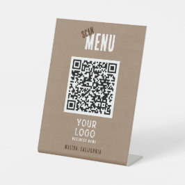 Scanmenu QR-code Rustiek Charm Business Logo Reclamebord Met Voetstuk