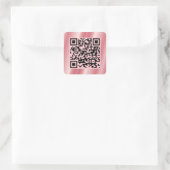 Scann Me QR Code Elegant Roos Gold Klant Vierkante Sticker (Tas)