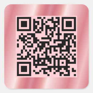 Scann Me QR Code Elegant Roos Gold Klant Vierkante Sticker