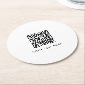 Scannable Business Website QR-code Adverteren Ronde Kartonnen Onderzetter (Gebogen)