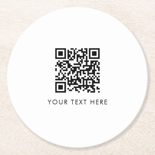 Scannable Business Website QR-code Adverteren Ronde Kartonnen Onderzetter (Voorkant)
