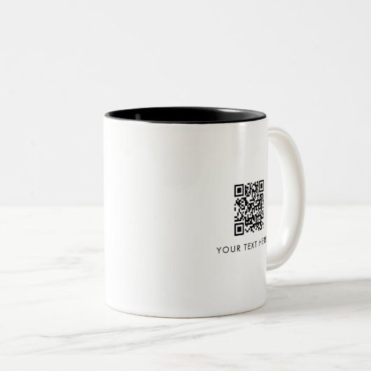 Scannable Business Website QR-code Adverteren Tweekleurige Koffiemok (Voorkant rechts)