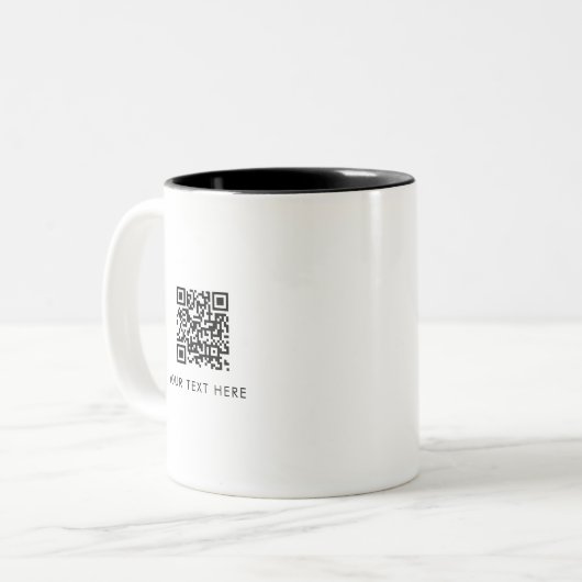 Scannable Business Website QR-code Adverteren Tweekleurige Koffiemok (Voorkant links)
