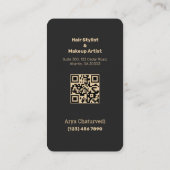 Scannable Hair Stylist Make-up Artist Visitekaartje (Achterkant)