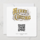 Scannable Kerstman Corporate Business QR Code Feestdagenkaart (Voorkant)