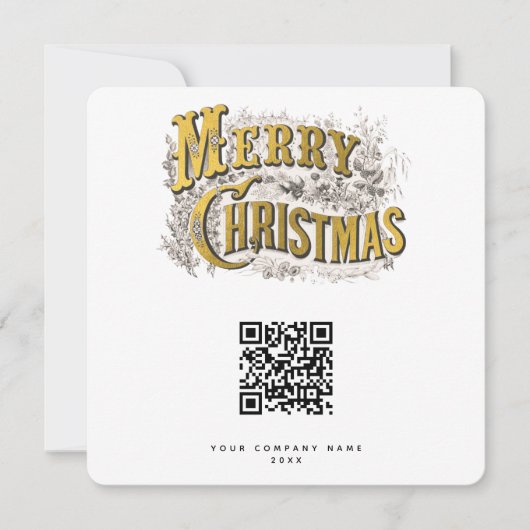 Scannable Kerstman Corporate Business QR Code Feestdagenkaart (Voorkant)