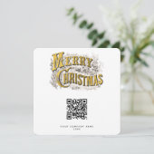 Scannable Kerstman Corporate Business QR Code Feestdagenkaart (Staand voorkant)