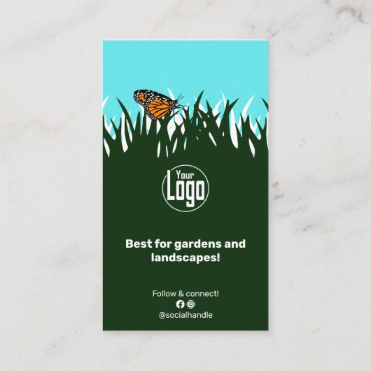 Scannable Lawn Butterfly Groen Wit Visitekaartje (Achterkant)