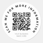 Scannable me QR Code Ronde Sticker (Voorkant)