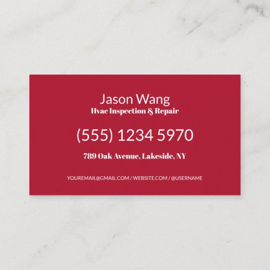 Scannable QR Airconditioning HVAC Visitekaartje (Achterkant)