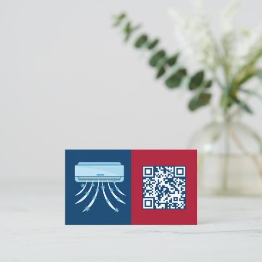 Scannable QR Airconditioning HVAC Visitekaartje (Staand voorkant)