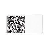 Scannable QR Bar Code Etiket (Voorkant)