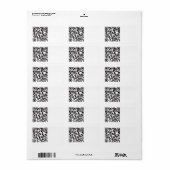 Scannable QR Bar Code Etiket (Full Sheet)
