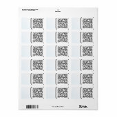 Scannable QR Bar Code Etiket (Full Sheet)