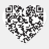 Scannable QR Bar Code Hart Sticker (Voorkant)