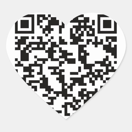 Scannable QR Bar Code Hart Sticker (Voorkant)
