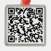 Scannable QR Bar Code Metalen Ornament (Voorkant)
