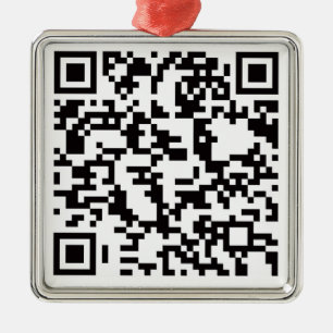 Scannable QR Bar Code Metalen Ornament