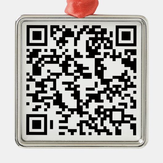 Scannable QR Bar Code Metalen Ornament (Voorkant)