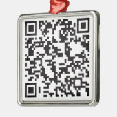 Scannable QR Bar Code Metalen Ornament (Links)