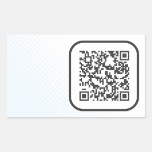 Scannable QR Bar Code Rechthoekige Sticker