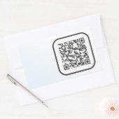 Scannable QR Bar Code Rechthoekige Sticker (Envelop)