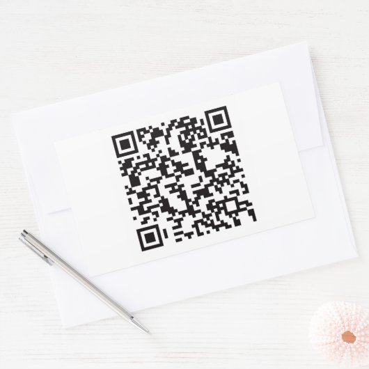 Scannable QR Bar Code Rechthoekige Sticker (Envelop)