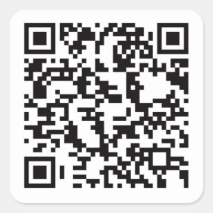 Scannable QR Bar Code Vierkante Sticker