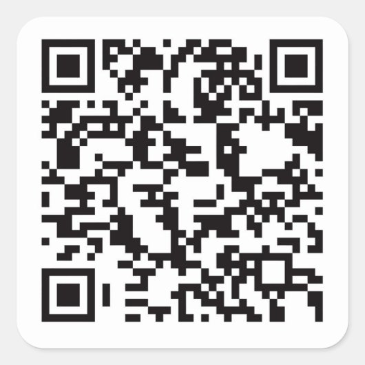 Scannable QR Bar Code Vierkante Sticker (Voorkant)