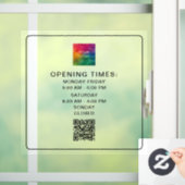 Scannable QR-code Bedrijfsuren Upload logo Slank Raamsticker (Huis)