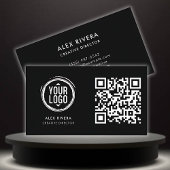 Scannable QR Code Contact Kaart - Zwart & Wit Visitekaartje