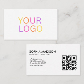 Scannable QR Code Logo Minimalist Business Card Visitekaartje