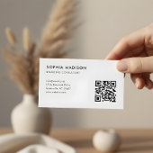 Scannable QR Code Logo Minimalist White Visitekaartje