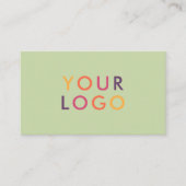 Scannable QR Code Logo Minimalistisch Groen Visitekaartje (Voorkant)