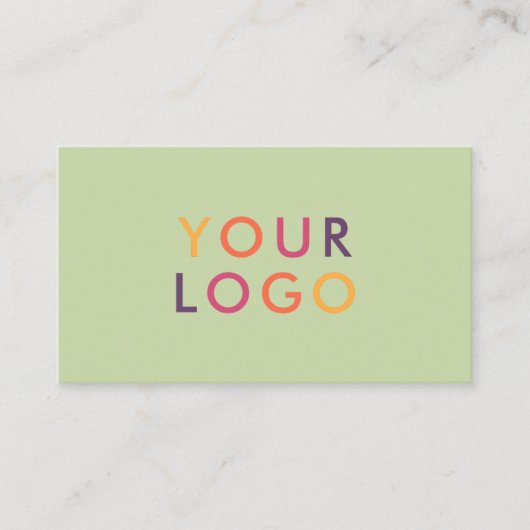 Scannable QR Code Logo Minimalistisch Groen Visitekaartje (Voorkant)