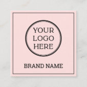 Scannable QR Code Modern Blush Pink Black Digital Vierkante Visitekaartje (Voorkant)