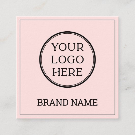Scannable QR Code Modern Blush Pink Black Digital  Vierkante Visitekaartje (Voorkant)