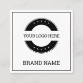 Scannable QR Code Modern Digitaal Zwart-wit Vierkante Visitekaartje (Voorkant)