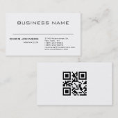 Scannable QR-code op de rug Modern Plain Simple Visitekaartje (Voorkant / Achterkant)